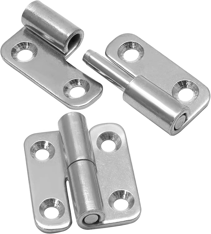 Bonsicoky 4 Pcs Stainless Steel Lift-Off Hinges, 1.5 Inch Detachable Slip Joint Small Flag Hinges with Screws(2 Left + 2 Right)