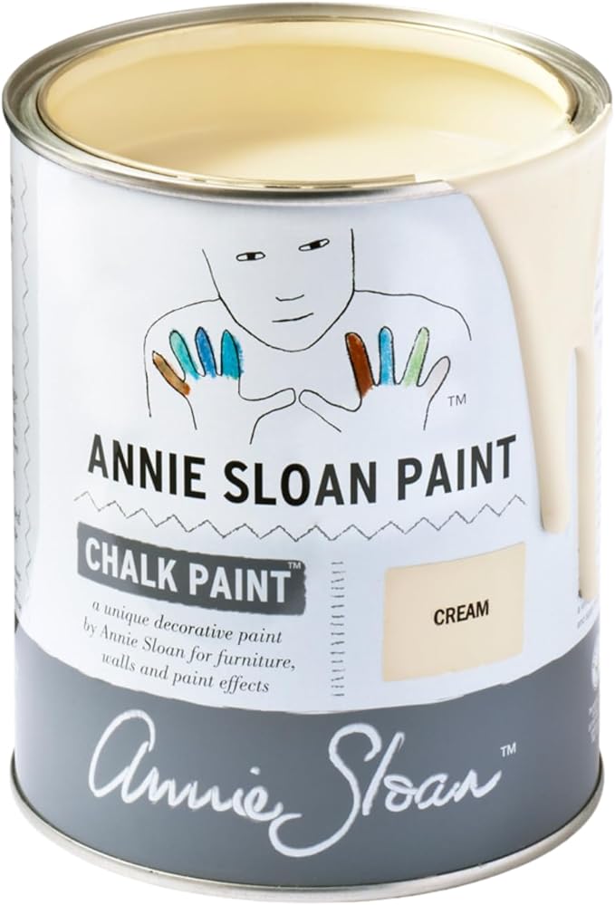 Annie Sloan Chalk Paint® (Cream, 1 Litre/33.8 Fl Oz) a unique decorative paint for furniture, cabinets and home décor with no sanding or priming