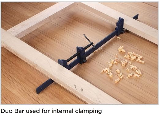 Groz 36" Duo Bar Clamp, 30" Capacity, Reversible Malleable Iron Head for Internal & External Clamping, 1-1/4" x 1/4" Drawn Steel Bar, Spring-Loaded Pin, Woodworking & Construction (39132)