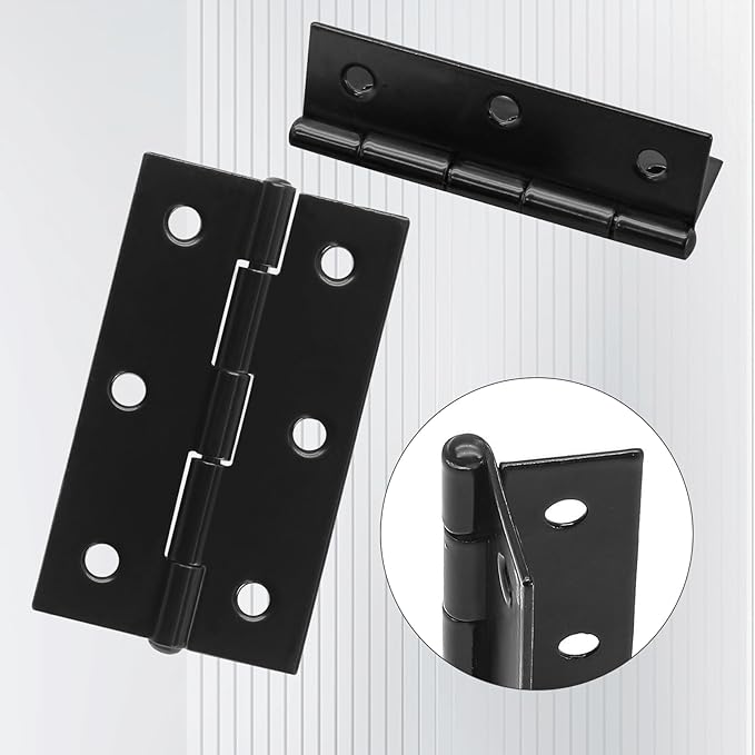 Murtenze 6 Pack 2.5 Inch Door Hinges, Black Butt Hinges with Mounting Screws