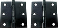 QCAA Square Door Butt Hinge, Heavy Gauge, Swaged, Loose Pin, 3"x3"x2.0mm, Black, Made in Taiwan, 2 Pack