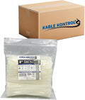 Kable Kontrol Cable Zip Ties, 8 Inch, 25000 Pcs, 18lbs Test, Natural White | Nylon Plastic, Self Locking, UL Listed, Indoor Use