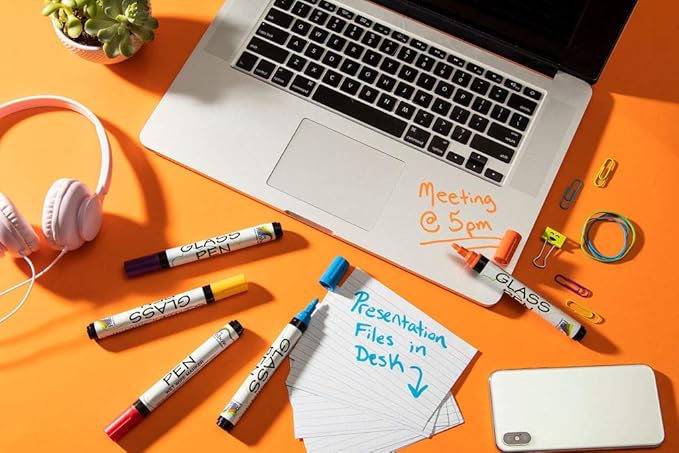 Glass Pen Window Marker: Liquid Chalk Pens for Glass, Whiteboard Markers with Washable Paint - Graduation, Car Windows, Mirror Pen, Storefront, Wedding, Parade, Party & Holiday (Orange, Jumbo Tip)