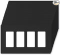 ELEGRP 4-Gang Screwless Decorative Wall Plates, Mid-Size Unbreakable Thermoplastic Faceplate Cover for Decorator Receptacle Outlet Switch, UL Listed (20 Pack, Matte Black)