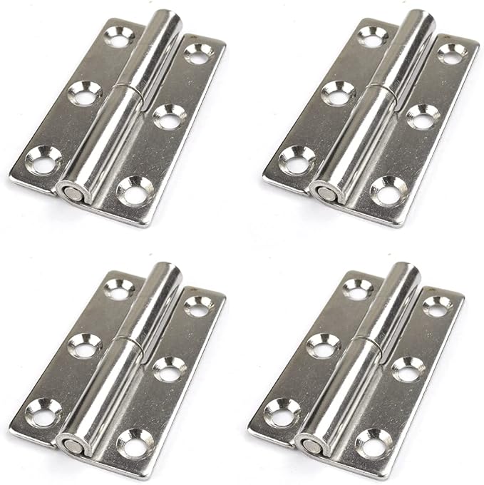 4Pcs 2.5" Detachable Door Hinge,Stainless Steel Rising Butt Right Handed Lift Off Door Hinge