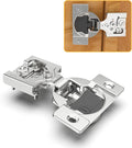 Chibery 60 Pack 3/8" Overlay 4D Soft Close Concealed Hinges for Face Frame Door, Adjustable Closing Speed, Self Close Satin Nickel, 105° Open Angle Concealed Stainless Steel Hinges for Cabinet