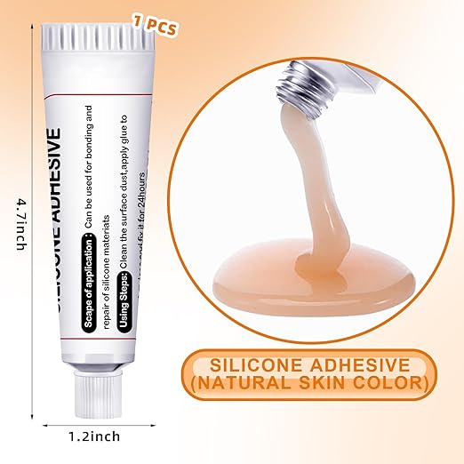 Lounsweer 1 Pcs Silicone Adhesive Glue for Skin Doll Repair Flesh Color Soft Adhesive Rubber Repair Glue for Filling Silicone Baby Doll Cavities Rubber Molds Halloween SFX Makeup