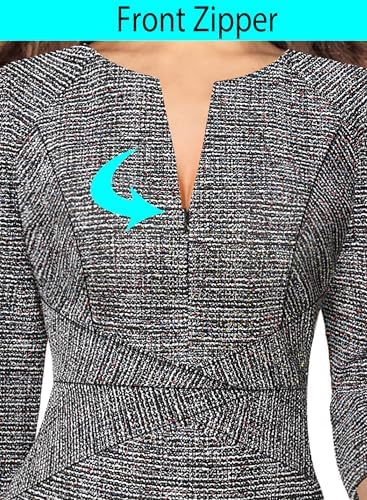 VFSHOW Womens Work Business Office Zipper Up Slim Bodycon Sheath Dress