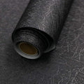 Abyssaly 17.71" x 118" Black Silk Wallpaper Peel and Stick Embossed Self Adhesive Black Contact Paper Removable Kitchen Vinyl Textured Wall Paper Cabinet Furniture Shelf Liner