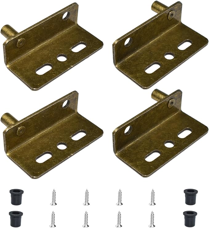 Aifeier ET 2 Sets Pivot Hinges Bronze Heavy Duty Concealed Shaft Door Hinges with Bushing for Wood Doors, Drawers, Furniture Cabinets, Wardrobe, Showcase, etc