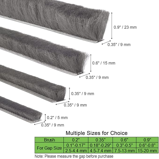 Self-Adhesive Weather Stripping Seal for Doors & Windows – Soundproof Insulation Gap Filler for Sliding, Exterior, Front, and Jamb Frames – 0.35" x 0.35" x 16.5 ft, Gray