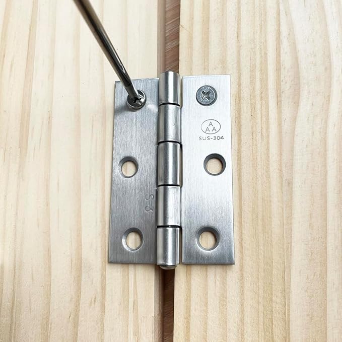 2pcs 304 Stainless Steel Thickened 3-inch Folding Butt Hinges Home Furniture Hardware Door Hinges for Door Case Lid Wooden Box Chest (76mm x 50mm x 2mm)