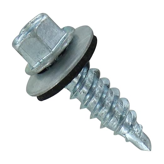 Fasteners Plus ST Fastening #12 x 3/4" Kwikseal Woodbinder Metal Roofing Stitch Screws Metal-to-Wood Galvanized (Pack of 250)