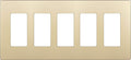 ENERLITES Elite Series Screwless Decorator Wall Plate Child Safe Outlet Cover, Gloss Finish, Size 5-Gang 4.68" H x 10.14" L, Unbreakable Polycarbonate Thermoplastic, SI8835-GD, Gold