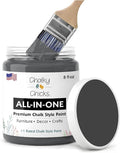 Chalky Chicks 8 Fl Oz Matte Gun Metal Gray (Dark Gray) Chalk Paint for Furniture Without Sanding - No Prep Furniture Paint No Sanding All in One for Crafts, Wood, Cabinet, Metal, Dresser, Farmhouse