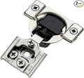 Ravinte 2 Pack 1 Pairs 1/2 inch Overlay Soft Close Hinges for Kitchen Cabinet Hinges Satin Nickel Hidden Hinges Stainless Steel Concealed Hinge self Closing