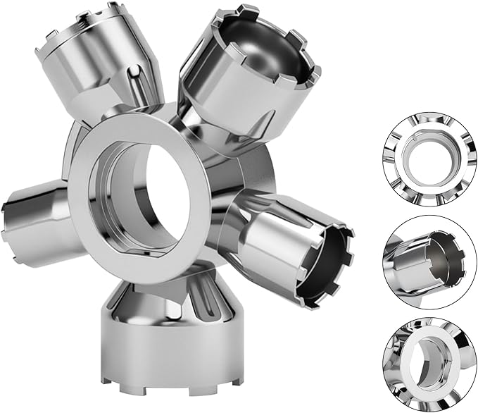 Upgraded Metal 10-in-1 Faucet Aerator Tool - Universal Plumbing Repair Removal Kit, Compatible with Hidden Thread/Housed Aerators, Covers M16.5/M18.5/M21.5/M22/M24/M28 Sizes, Long-Lasting Metal Build