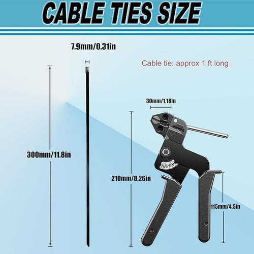 100PCS 0.18X11.8Inch 304‑Steel Self‑Locking Zip‑Ties for Auto Pipes Fences | High‑strength 304‑steel zip ties provide long‑lasting secure fastening for outdoor‑fence installations.