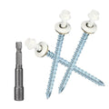 Metal Roofing Screws 10 x 3 inch, Brite White Hex Head Sheet Metal Roof Screw with EPDM Washer for Corrugated Roofing (250Pcs)