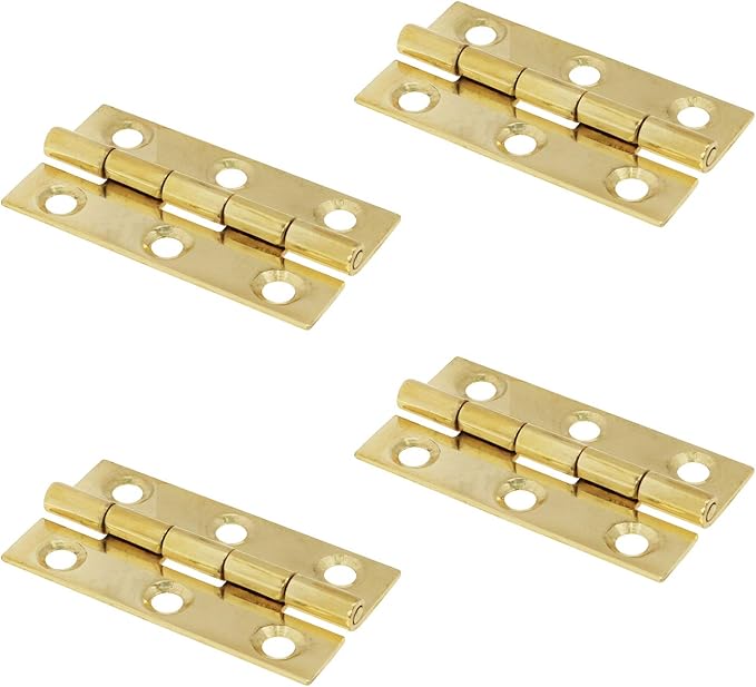 2Inch Pure Brass Hinges Butt Hinges for Furniture Cabinet Drawer Door 4pcs