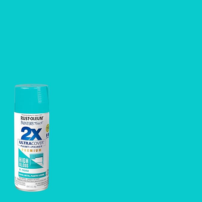 Rust-Oleum 331175-6PK Painter's Touch 2X Ultra Cover Spray Paint, 12 oz, High Gloss St. Tropez, 6 Pack