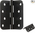 4" x 4" Black Door Hinges 18 Pack, Matte Black Heavy Duty Hinges with 5/8" Radius, Rounded Interior/Exterior Door Hinges for Residential Front Door
