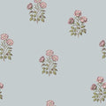 17.3" x 196.8" Vintage Blue Floral Wallpaper Peel and Stick Boho Wallpaper Removable Waterproof Rose Pattern Contact Paper for Bedroom, Bathroom, Home Wall