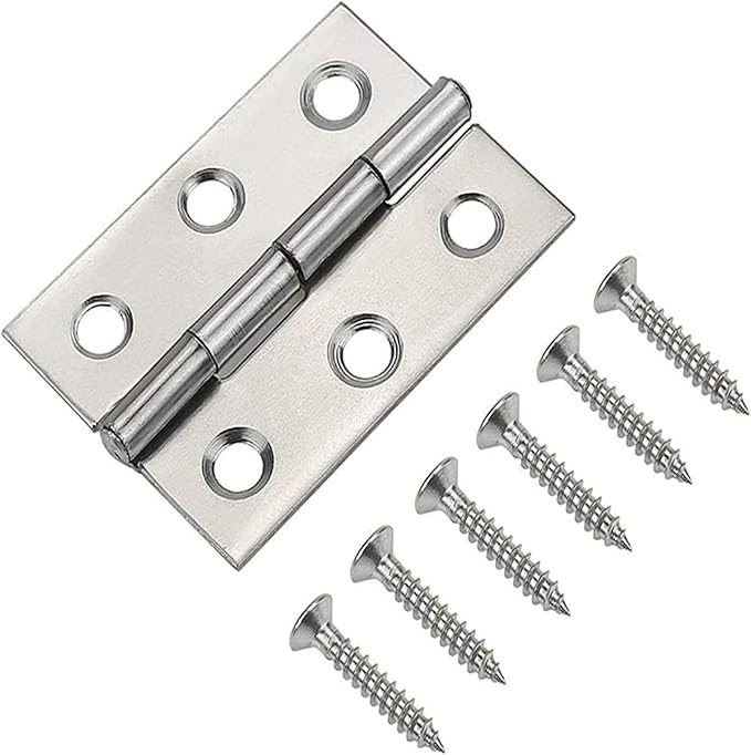 20Pcs 2 Inch Stainless Steel Folding Hings for Wooden Box Small Crafts or Lightweight Projects assigned 126 Screws