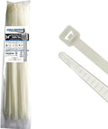 Kable Kontrol Cable Zip Ties, 24 Inch 50 Pcs, HD 175lbs Test, Natural White | Nylon Plastic, Self Locking, UL Listed, Indoor Use