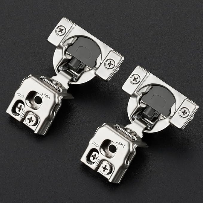 Ravinte 10 Pack 5 Pair 1-3/8 inch Overlay Soft Close Kitchen Cabinet Hinges Stainless Steel Adjustable Kitchen Hinges Satin Nickel Cabinet Hardware