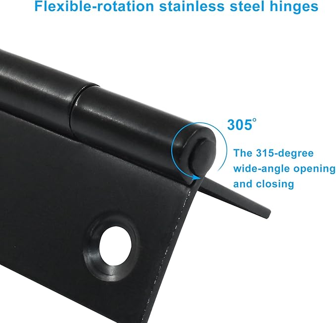 12PCS 2.5 Inch Stainless Steel Door Folding Butt Hinges, 2 1/2 Inch Black Metal Bisagras para Puertas with Screws for Door, Furnitures, Windows, Cabinet,Cupboard, Dressers
