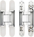 Invisible Hinge Concealed Door Hinges Heavy Duty Hidden Hinge up to 176 Pound Doors 3-D Adjustable 7 inch Silver - 1 Pair
