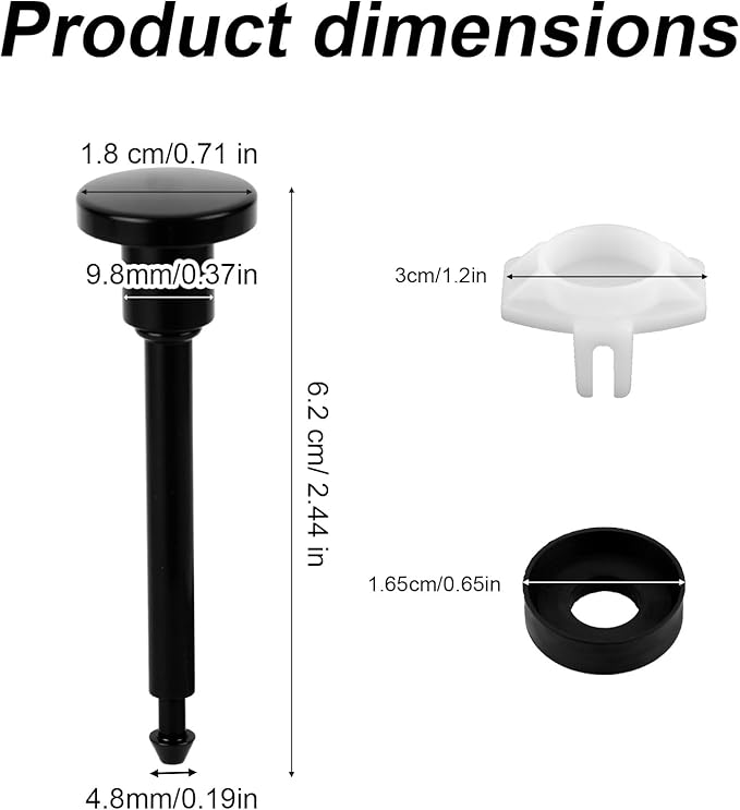 Tub Spout Diverter Repair Kit, Complete Shower Diverter Valve Stems & Seal and Gates Replacement Set for Leaky Bathtub Bathroom Faucet Repair (Black)