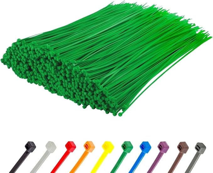 GTSE 14 Inch Green Zip Ties, 8,000 Bulk Contractors Pack, 50lb Strength, UV Resistant Long Nylon Cable Ties, Self-Locking 14" Tie Wraps, Full Carton