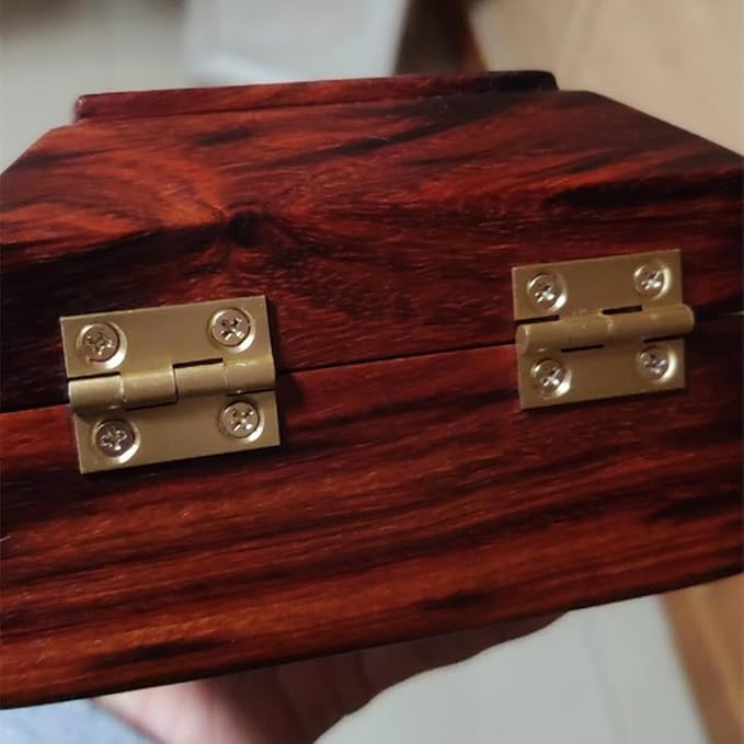 dophee 4Pcs Pure Brass Mini Hinges, Folding Butt Hinges for Drawer Cabinet Cupboard Door Jewelry Box Wooden Case Furniture, 1 Inch