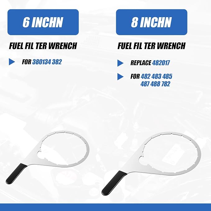 4 Pcs Fuel Filter Wrench 4.6'' & 5'' & 6'' & 8'' Black | Compatible with Diesel Engines Water Separator, Cap Claw Grip Design, Metal Plastic Build, Easy Removal