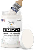 Chalky Chicks 32 Fl Oz Matte Aged Burlap (White) Chalk Paint for Furniture Without Sanding - No Prep Furniture Paint No Sanding All in One for Crafts, Wood, Walls, Cabinet, Metal, Dresser, Farmhouse