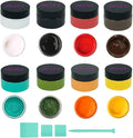 DGAGA 12PCS Chalk Paste with Mini Squeegees,Screen Printing Ink,Chalk Paste Paint for Stencils,Self Adhesive Silk Screen Stencils Paste Starter Kit,Chalkboard Paint for Craft DIY Home Art 50g/Jar