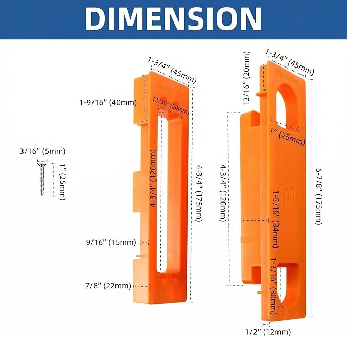 TamBee Hidden Hinge Mortiser Template Invisible Hinge Router Guide Template for TamBee Hidden Door Hinges Installation Kit, Lightweight & Reusable Design（6 inch）