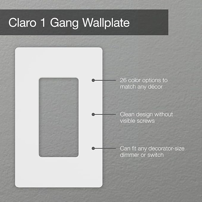 Lutron Claro 1 Gang Decorator/Rocker Wallplate, Gloss, Brown (2-Pack) | CW-1-BR