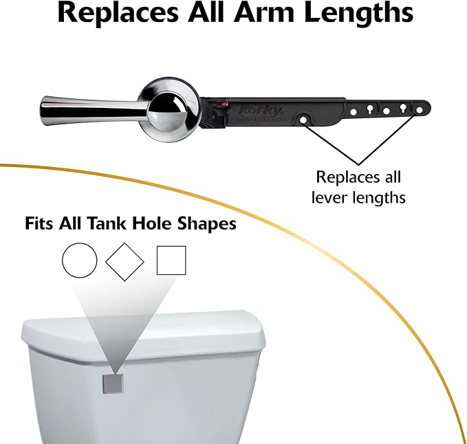 Korky Standard 2-Inch Complete Toilet Repair Kit with Chrome Simple Style StrongARM Toilet Handle and Lever