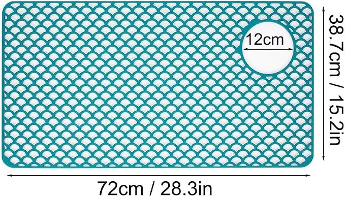 Kitchen Sink Mat 28.3 x 15.2in Silicone Sink Mat Non Slip Sink Protector for Farmhouse Kitchen Green B