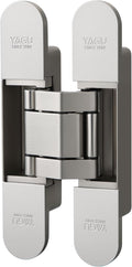 YAGU 6.5 inch 3 Way Adjustable Invisible Hinges Hidden Door Hinges Concealed Hinges Zinc Alloy 180 Degree Swing Hinge Butt Hinge 6.5 x 3.2 x 1.1 inch Matte Silver (1 Piece)