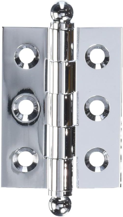 Deltana CH2015U26 Solid Brass 2-Inch x 1-1/2-Inch Cabinet Hinge with Ball Tips
