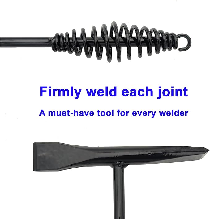 VASTOOLS Welding Chipping Hammer with Coil Spring Handle,10.5",Cross Chisel and Vertical Chisel