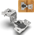 Chibery 2 Pack 1-3/8" Overlay 4D Soft Close Concealed Hinges for Face Frame Door, Adjustable Closing Speed, Smooth Slow Self Close Hinges, Satin Nickel, 105° Open Angle Stainless Steel Cabinet Hinges