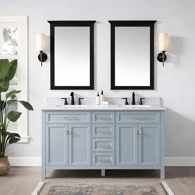 ALL-IN-ONE Paint by Heirloom Traditions, Stormy (Pastel Blue), Quart - Durable cabinet and furniture paint. Built in primer and top coat, no sanding needed. Includes our 30 featured color card.