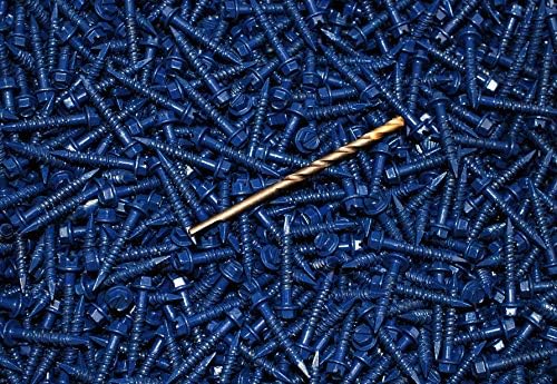 (5,000) Hex Washer Head 3/16 x 1-1/4 Concrete Screws Tapcons + 3 Bits Bulk