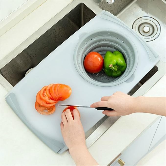 Draining Rack Kitchen Cutting Board Folding Storage Sink Drain Basket Multi Function Tray Filter Chopping Blocks Meat Vegetable Fruit Drainage