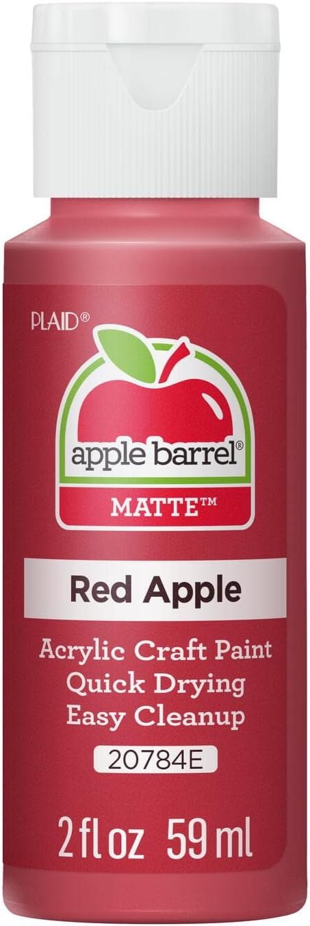 Apple Barrel Acrylic Paint in Assorted Colors (2 Ounce), 20784 Red Apple